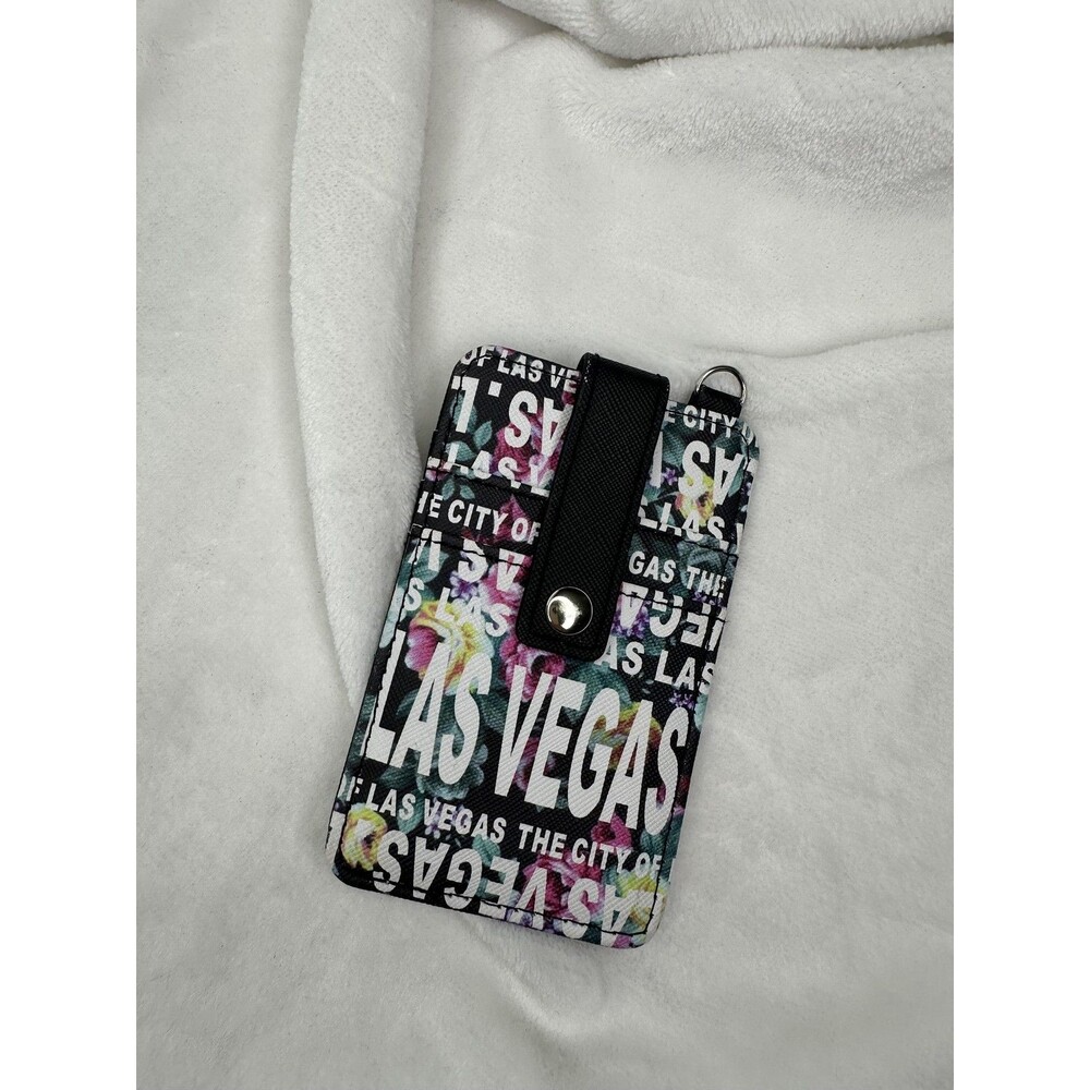 Robin Ruth Las Vegas Card Holder Wallet Floral Print Travel ID Key Ring Snap